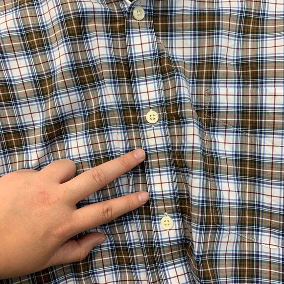 Peter Millar Plaid Shirt Men XL Extra Large Crown Vintage Button Down Blue/Brown - Picture 11 of 13